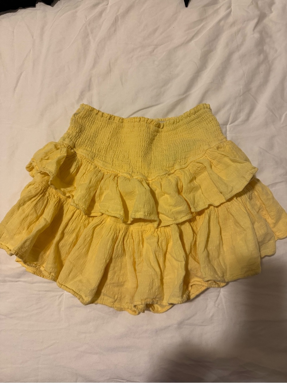 Yellow Ruffled Mini Skirt